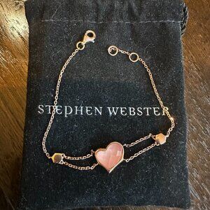 Stephen Webster Limited Edition Rose Gold GOSH Heart Charm Bracelet